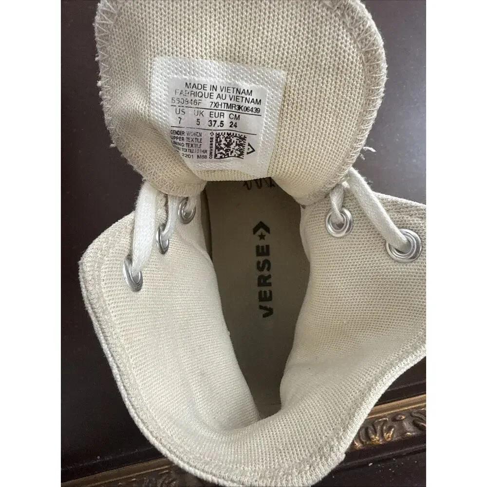 Converse Chuck Taylor All Star High Top White Canvas Lace-Up Sneakers 7